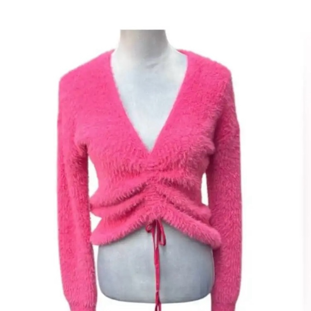Planet gold Pink Fluffy Sweater NWT